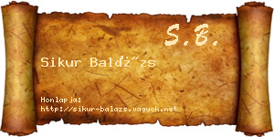 Sikur Balázs névjegykártya