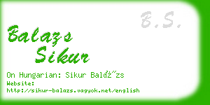 balazs sikur business card